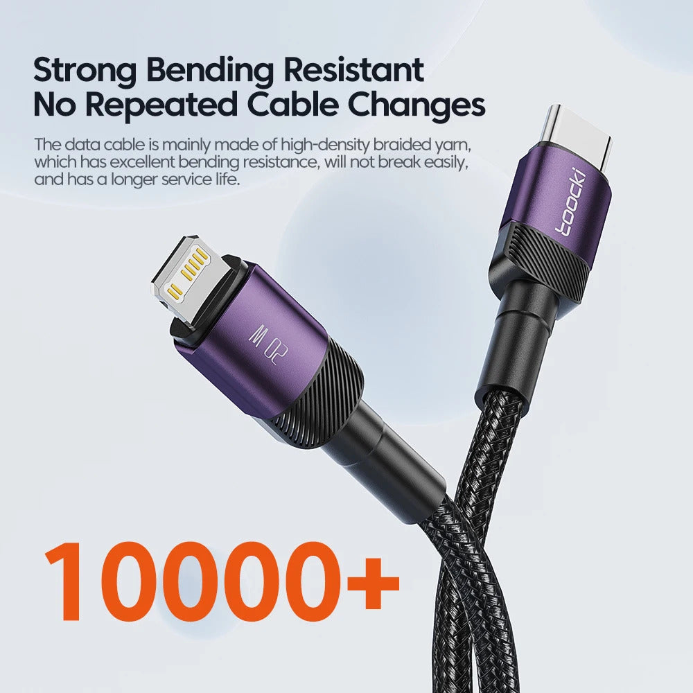 Toocki 35W USB-C Cable for iPhone 14/13/12/11 Pro Max - Fast Charging Data Cord
