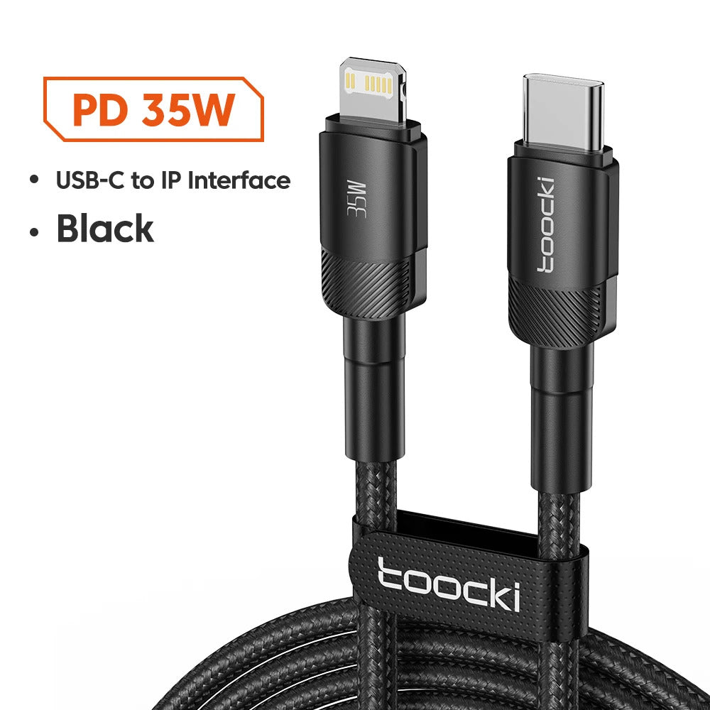 Toocki 35W USB-C Cable for iPhone 14/13/12/11 Pro Max - Fast Charging Data Cord